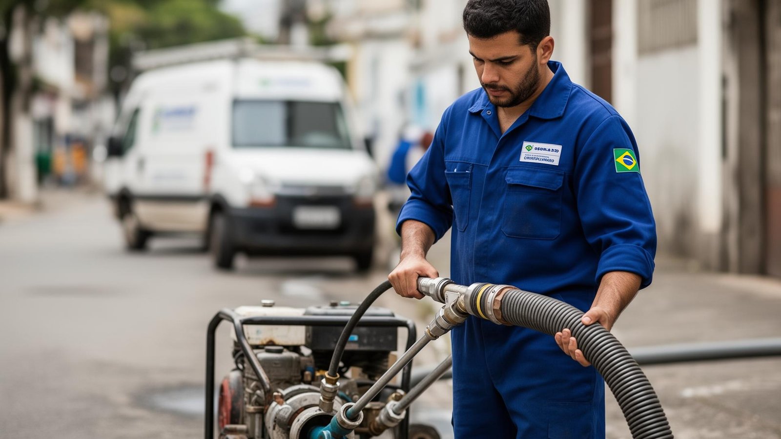 Desentupidora em Pinheiros - profissional realizando desentupimento